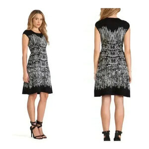 BCBGMAXAZRIA Melissa Crew Neck‎ Silk Blend Dress